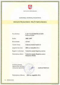 juridinio asmens registravimas